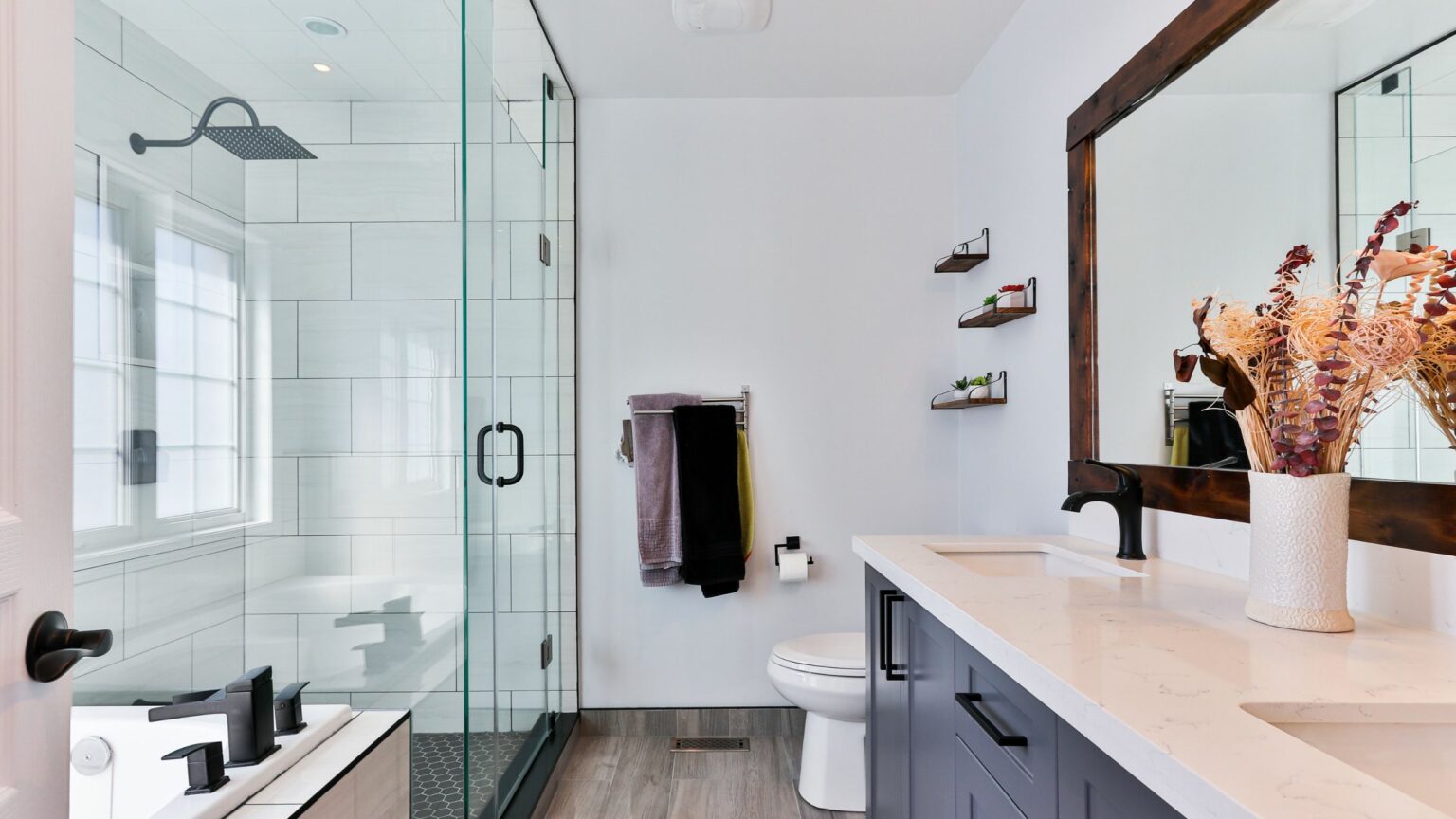 home-bathroom-remodel beautiful bathroom remodel with glass shower